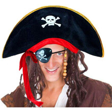 (As show, One size) Pirate Hat Party Captain Costume Cap Halloween Masquerade Cosplay Accessories Props with Eye Patch
