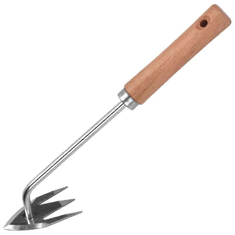 Kikidex (As Show, One Size) Pulling Tool Hand Weeder Manual Weeding Tools Stainless Steel Garden Weeding Rake Tool Ergonomic Handle For Garden Farmland