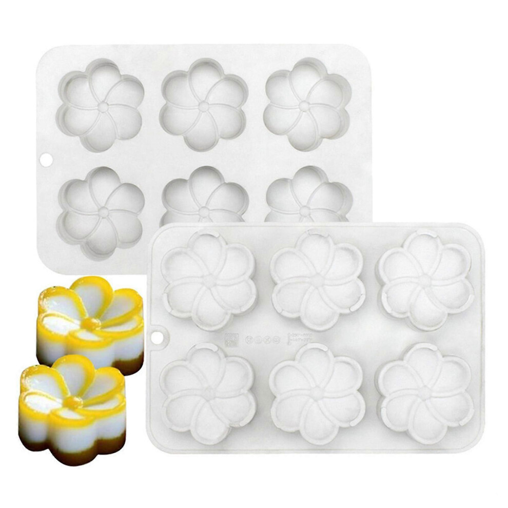 Kikidex (As Show, One Size) Cake Mousse Mold Food Grade Silicone Forms For Baking 6 Cavity Cake Mold