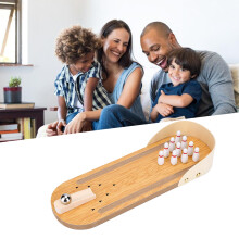 Verstellbarer Winkel Holz Mini-Bowling-Set - Spaß & Dekorativ