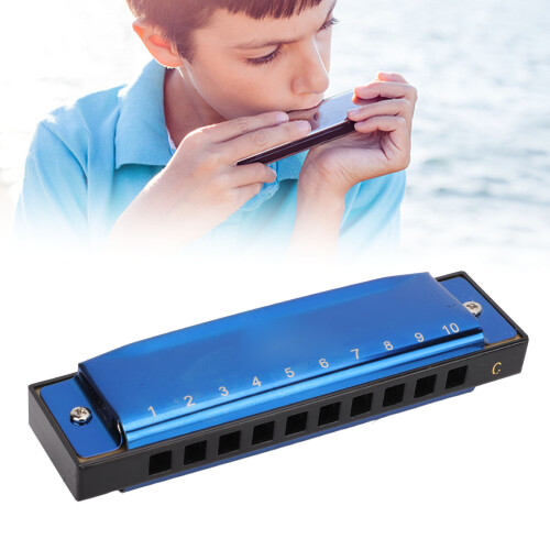Dark Blue C Key 10 Hole Diatonic Harmonica for Beginners