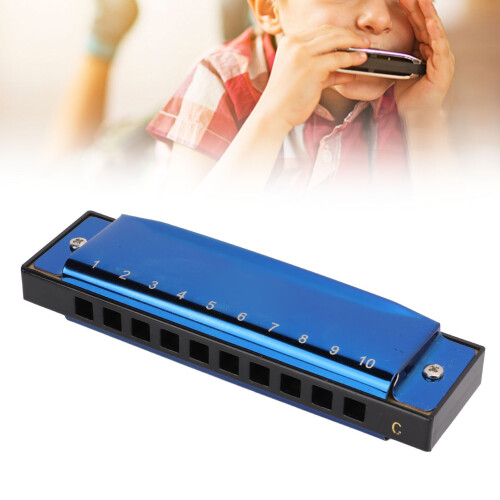 Dark Blue C Key 10 Hole Diatonic Harmonica for Beginners 2