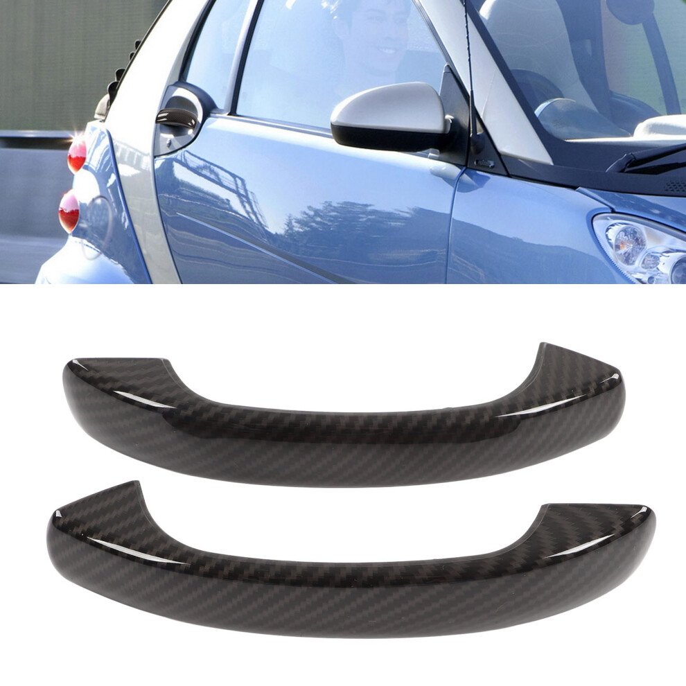 Smart Fortwo W451 Exterior Door Handle Cover Carbon Fiber Style 4681357544889