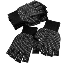 5Paia Neri Fingerless Da Lavoro Con Grip Antiscivolo Invernali