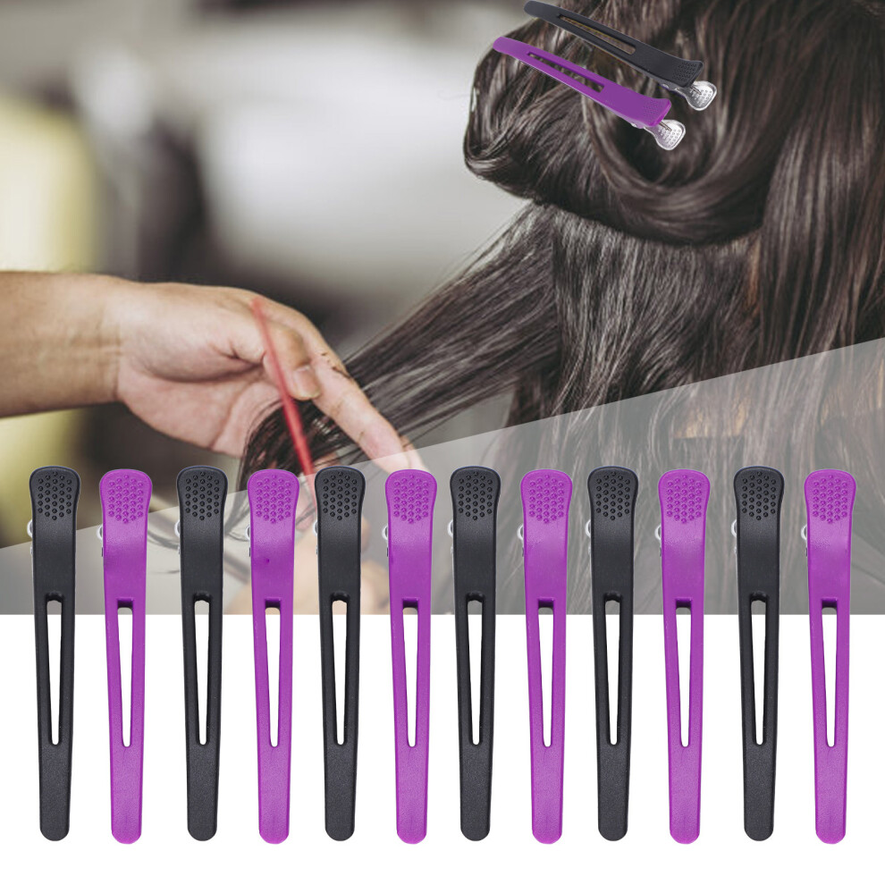 Unisex Black Salon-Grade 12Pcs Anti Slip Duckbill Hair Clips For Styling And Face Wash 4Cm