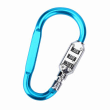 Blauer Reisezubehör-Schloss mit Kombinationsschloss und Karabiner, 5,5 cm