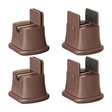 Pack Of 4 Rotate Furniture Leg Pads with Ball Bearing for-brown