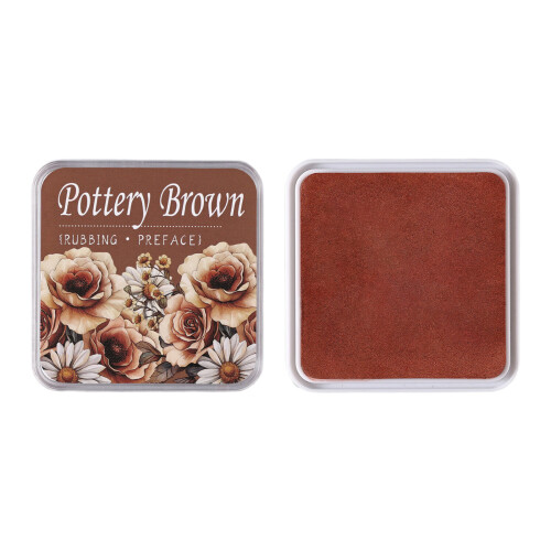 Even Ink Application Stamp Pad for Detailed-Ceramic brown