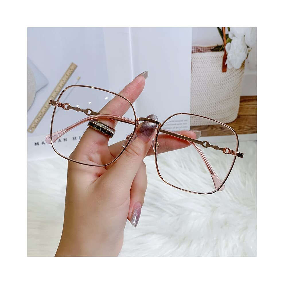 Metal Reading Glasses Blue Light Blocking Computer Readers Rose Frame 3.50 Diopter Classic Presbyopic Glasses-image-OPC-PMPHKHR-NEW