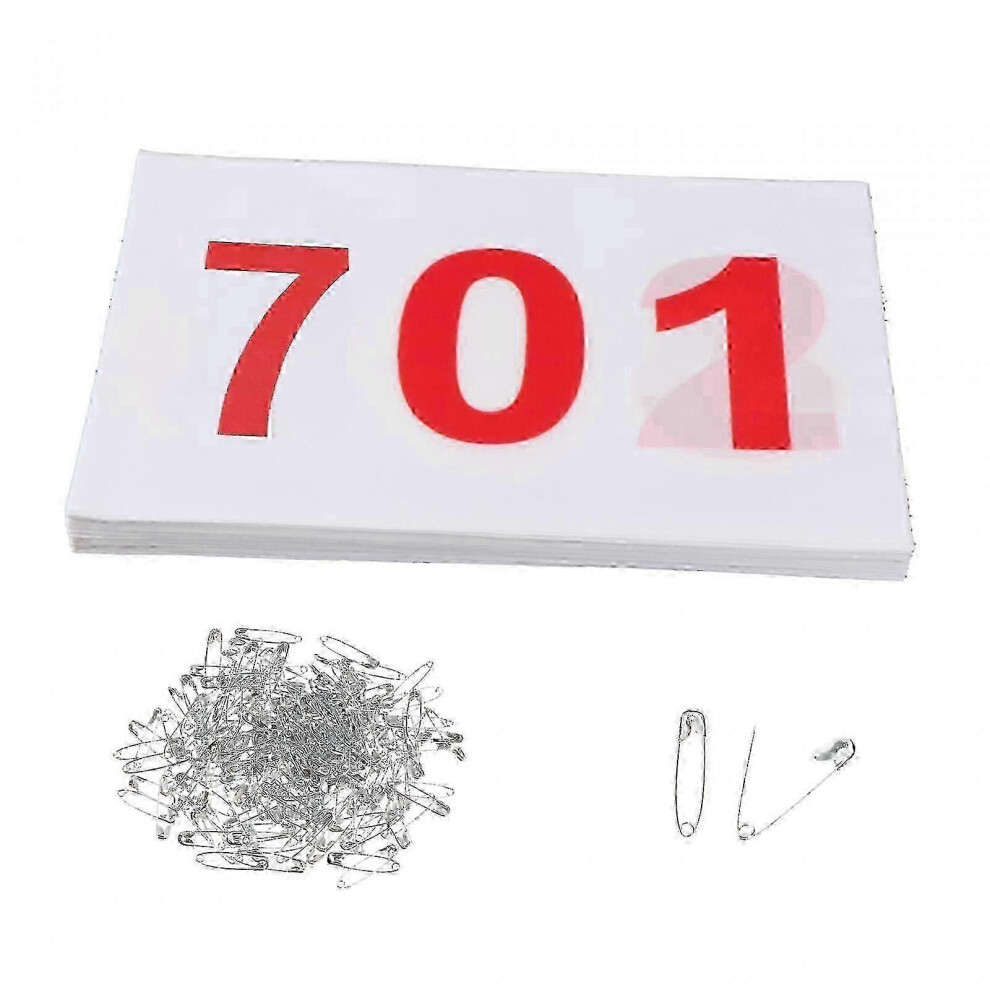 Kikidex (As Show, One Size) 100 Pieces Running Bibs Numbered Race Bibs 100 Numbers Athlete Race Numbers 001 To 100