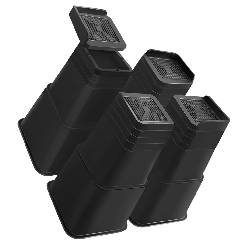 Adjustable Height Bed Risers for Home Support Plastic Base
