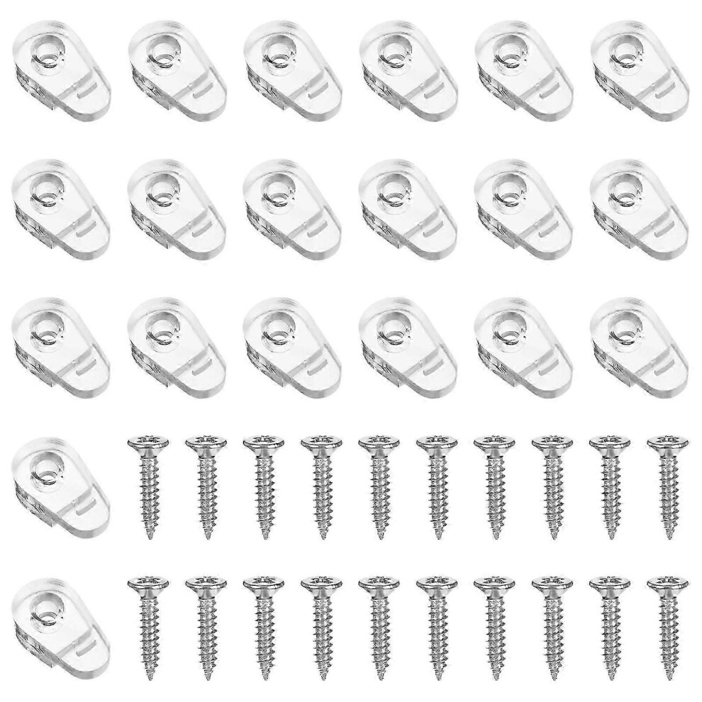 Kikidex (As Show, One Size) 20 Pcs Mirror Holder Clips Plastic Fixing Clips With Screws For Fixing Mirror Cabinet Door