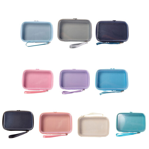 Soft Pastels Colored Large Capacity Pencil Case For School-Grey 1