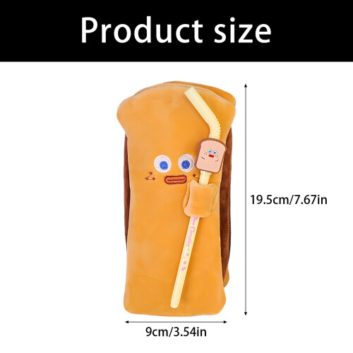 Creative Toast Bread Plush Pencil Case Large Capacity-Yellow 2