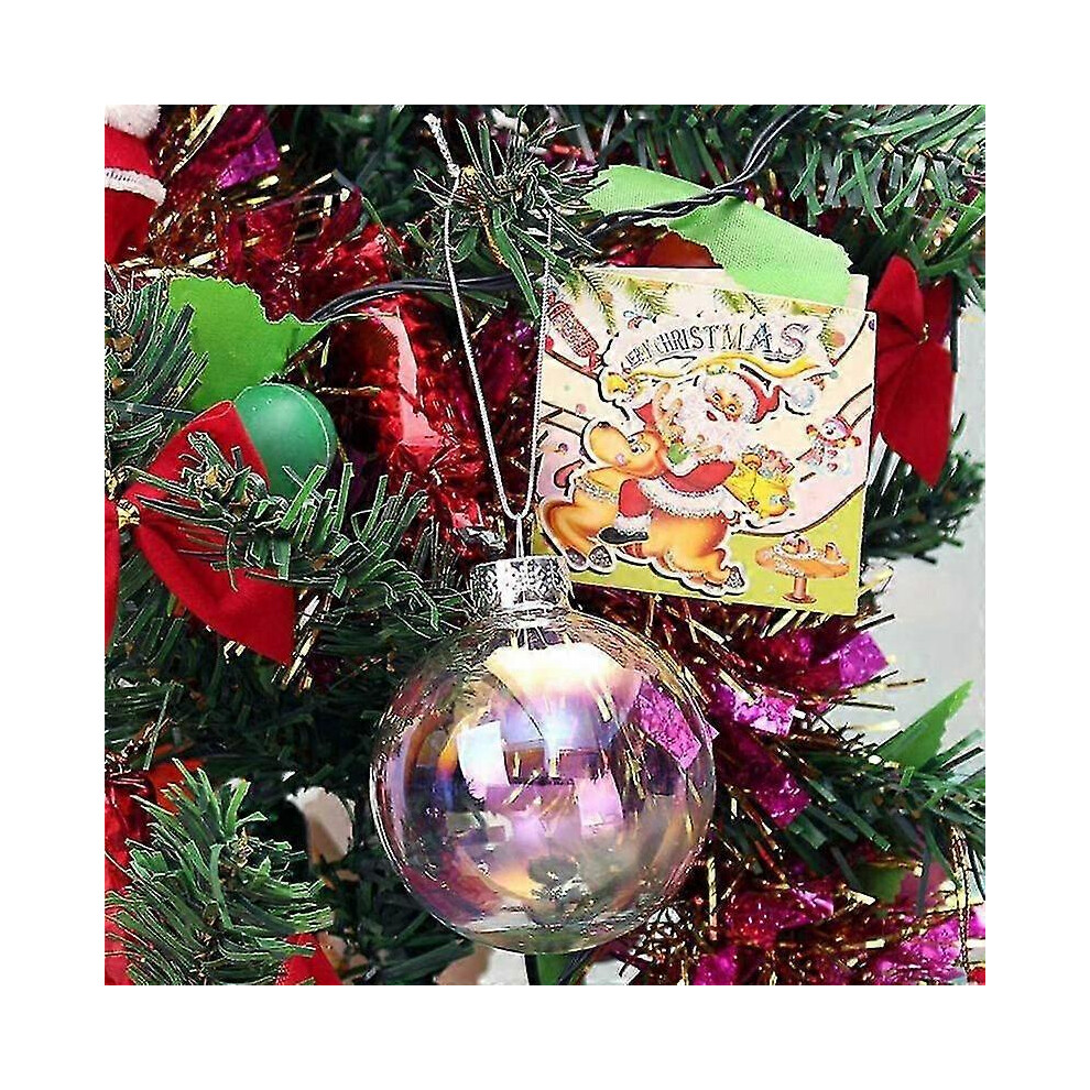 Kikidex (As Show, One Size) 24Pcs Clear Plastic Fillable Christmas Balls 8Cm Diy Xmas Tree Ornament Decoration Arts Crafts
