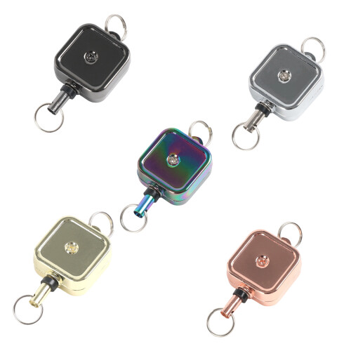 Spring Mechanism Badge Holder Square Shaped-Colorful 1