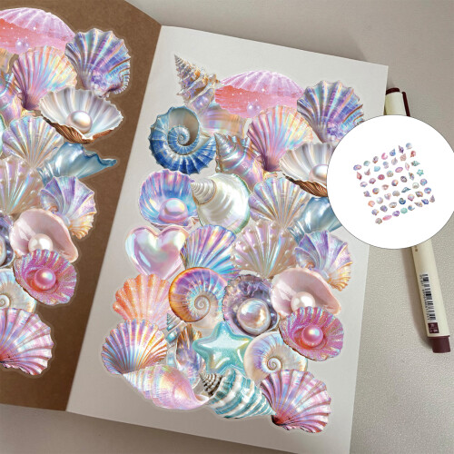 50Pcs Oceanic Theme Sticker Decorative Sticker for Scrapbooking 1