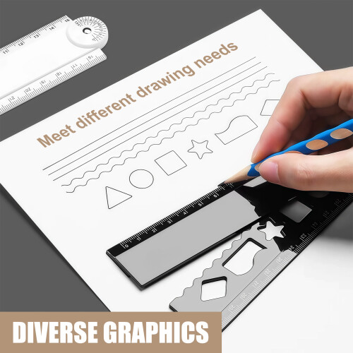 2Pcs Folding Ruler Multipurpose Math Measuring Tool with 2
