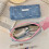 High Capacity Pencil Case Zippered Pen Pouches-Light blue 3