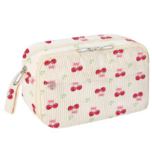 Large Fabric Pencil Case Light Weight Pen Pouches-Cherry Love
