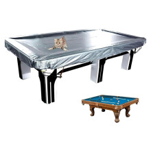 Pool Table Cover Waterproof PVC For 7/8/9/10/12 Foot Billiard Tables Silver 153.5x82.7in Dust Protection