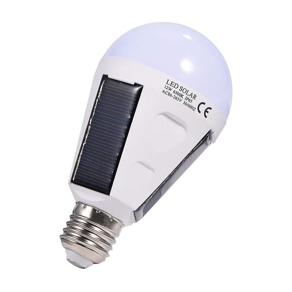 Kikidex (As Show, One Size) Solar Led Bulb, E27 Ip 65, Portable Emergency Led Bulb With Hook(12W) Light