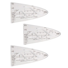 Precise Cosine Ruler Geometry Tool Parabolic Stencil-3pcs