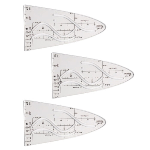 Precise Cosine Ruler Geometry Tool  Parabolic Stencil-3pcs