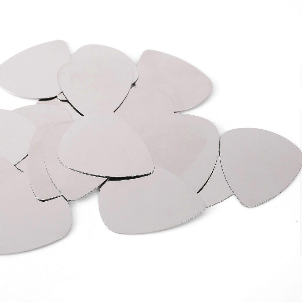 Kikidex (As Show, One Size) 50Pcs Guitar Picks Plectrum 0.3Mm Stainless Steel Metal Electric Guitar Bass Picks Plectrum Guitar Parts & Accessories