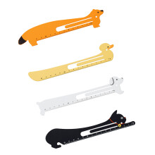 4X metal Study Rulers with Animal Designs Thin Marker Tool for