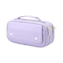 Extra Large Capacity Canvas Pencil Bag For School Office-Purple