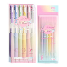 6 Pcs Colorful Gel Ink Pen with Refills Gel-Cream color system