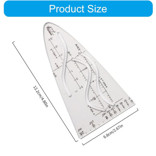 Parabolic Stencil Cosine Ruler For Advanced Mathematics-1pc 2
