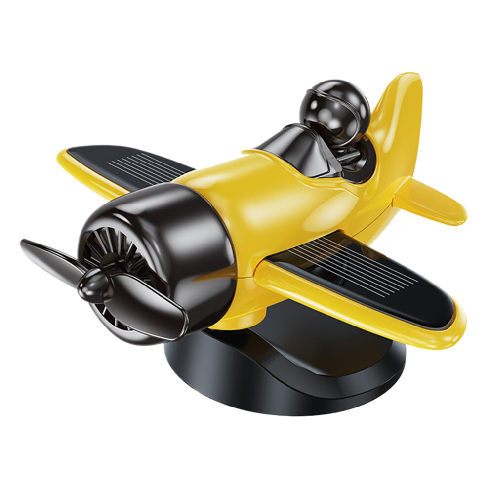 Rotating Solar Airplane Dashboard Ornament, Solar Powered Airplane Shaped Car Accessory, Automotive Interior Supplies Light 9354506662646
