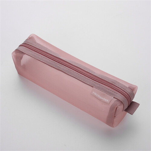 School Pencil Case Simple Pencil Box Clear Pen Bag-Kansar Red 1
