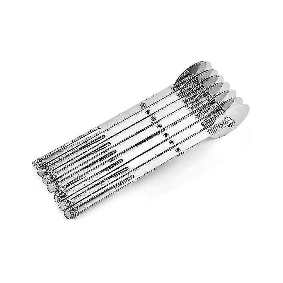 Kikidex (As Show, One Size) Dough Cutter Cake Divider, Stainless Steel 7 Wheels Adjustable Dough Wheel, Mult