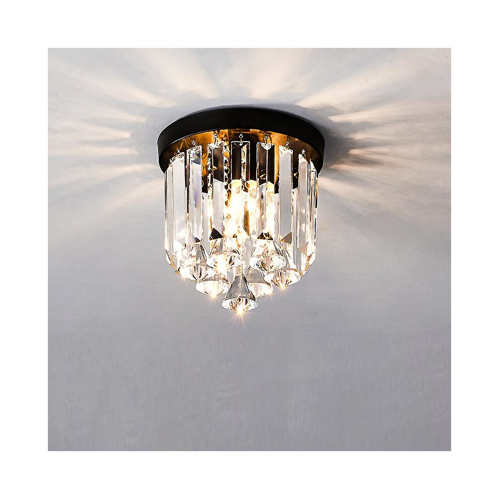 Kikidex (As Show, One Size) Crystal Ceiling Modern Luxury Small Crystal Ceiling Aisle Corridor Lamp, Balcony Wall Cabinet, Round Entrance Lamp Light