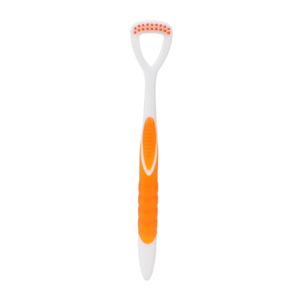 Orange Flexible Tongue Scraper For Cleaner Healthier Mouth - Ergonomic