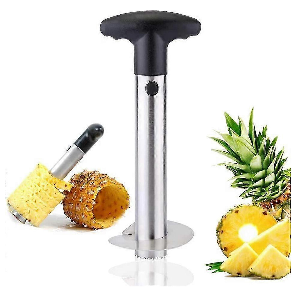 Kikidex (As Show, One Size) Pineapple Cutter Corer Slicer Peeler, Stainless Steel Slicer Stem Remover Cutter Acsergery Gift