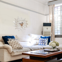 Sunflower Acrylic Mirror 3D Wall Sticker Decal Silver for Bedroom TV Background