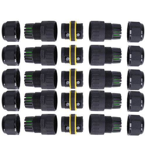 EW-M20-3P Conector negro impermeable de 3-Pin 9-12mm 1
