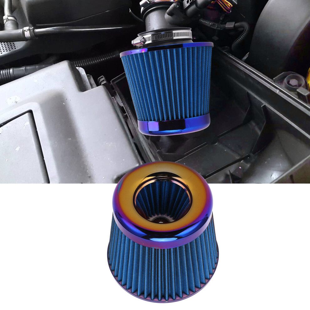 Universal 76Mm Cone Air Filter: Washable & Reusable For High Performance Blue 4601357557917