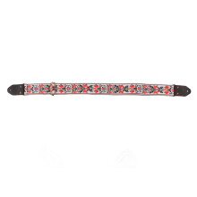 Cinturino per chitarra Nylon+Pelle, Jacquard floreale bianco