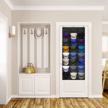 Hanging Hat Storage Organizer 24 Pockets Wall Mount for Baseball Caps & Hats