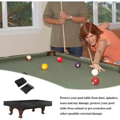 Dustproof Cover For Pool Table Waterproof 210D Oxford Material Black 1