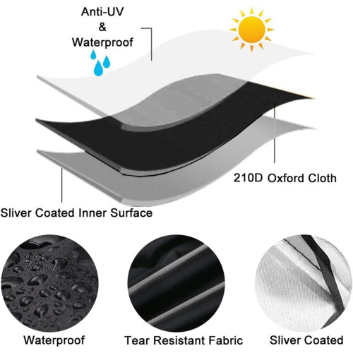 Dustproof Cover For Pool Table Waterproof 210D Oxford Material Black 2