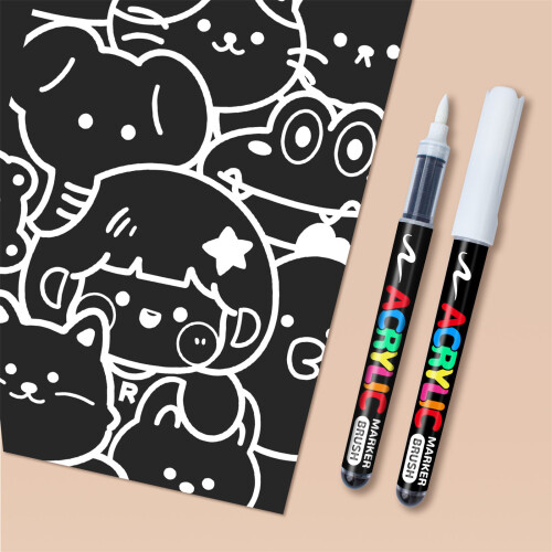 Quick Drying White Art Marker With Dense Water Based Ink-1PC 1