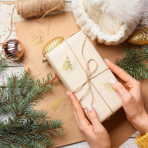 500 Pcs Merry Christmas Sticker Decorative Sticker Envelope 1