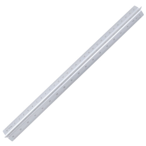 Precise Engraved Triangular Scale For Engineering-silver 30cm