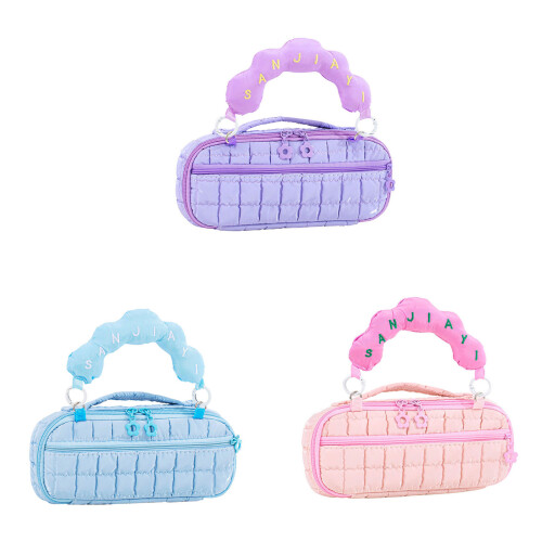 Whimsical  Cloud Pencil Case Fabric Easy Maintenance-Blue 1